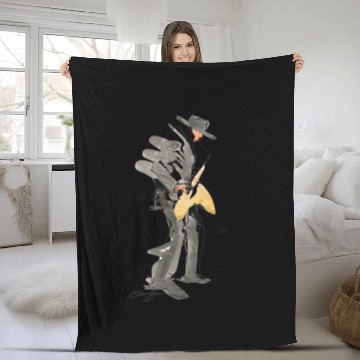 Discover Jazz Musician Drawing Fleece Blankets