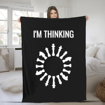 Discover I am Thinking Chess Pieces I'm Thinking Chess Gamer Fleece Blankets