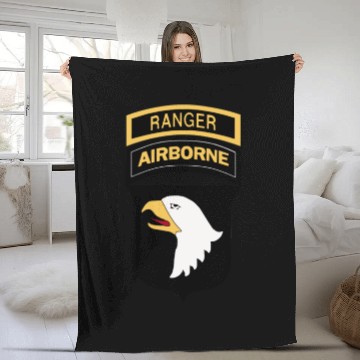 Discover 101st AIRBORNE WITH RANGER TAB - 101st Airborne Ranger - Fleece Blankets