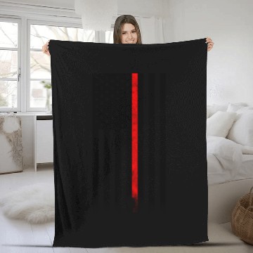 Discover Thin Red Line Fleece Blankets