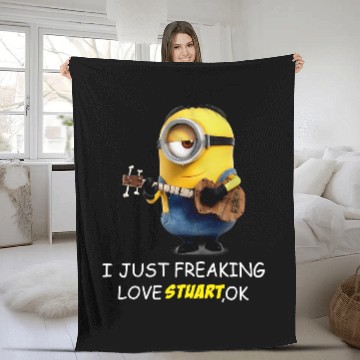 Discover I Just Freaking Love Stuart Minion Fleece Blankets