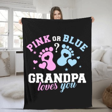 Discover Gender reveal grandpa Fleece Blankets