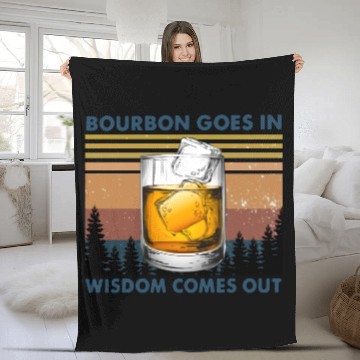 Discover Bourbon Goes In Wisdom Comes Out Vintage Fleece Blankets