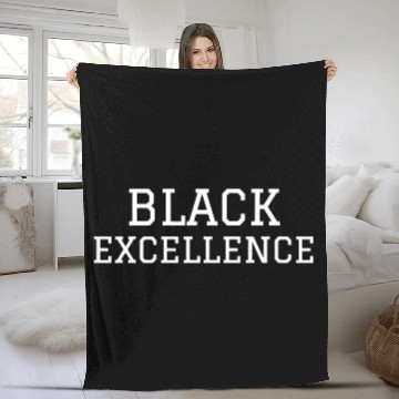 Discover Black Excellence Black Power Fleece Blankets White Print
