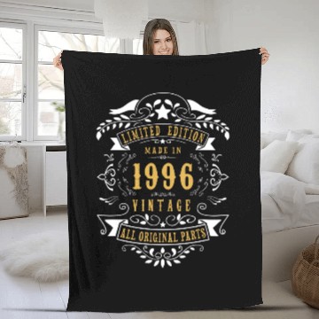Discover 25 years old Made in 1996 25th Birthday, Anniversary Gift Fleece Blankets