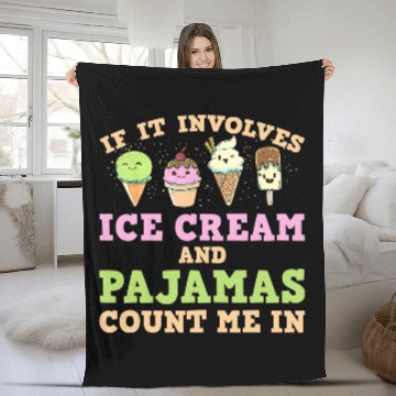 Discover Ice Cream Fleece Blankets