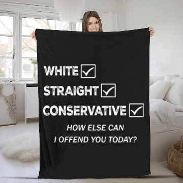 Discover Conservative Republican White Straight Fleece Blankets