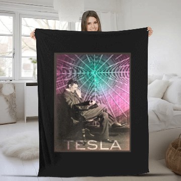 Discover Nikola Tesla's AC Electricity Inspiring Science Fleece Blankets