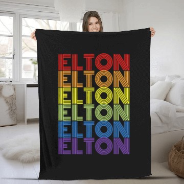 Discover Retro Style Elton Rainbow Fleece Blankets