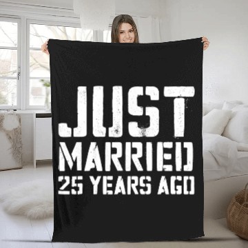 Discover Just Married 25 Years Ago Fleece Blankets Wedding Anniversary Gift Fleece Blankets