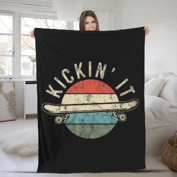 Discover Skateboard Skateboarding Gift for Skateboarder Retro Vintage Fleece Blankets
