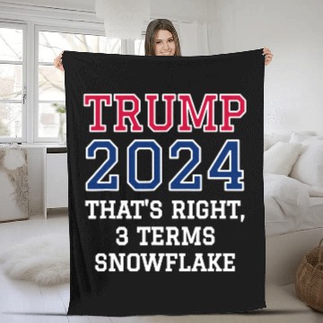 Discover Trump Snowflake Red White & Blue Fleece Blankets