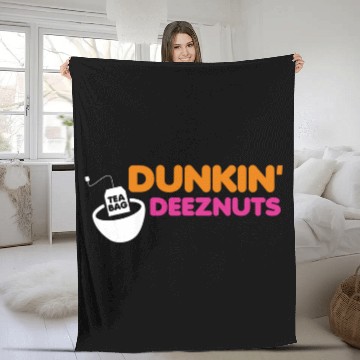 Discover Dunkin Deez Nuts Fleece Blankets