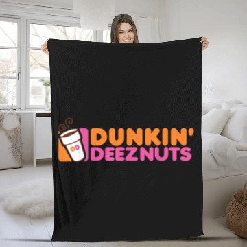 Discover Dunkin Deez Nuts Fleece Blankets