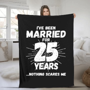 Discover Couples Married 25 Years - Funny 25th Wedding Anniversary Fleece Blankets