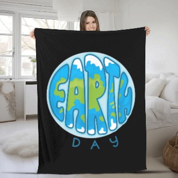 Discover Retro Happy Earth Day, Environment, Saving the Planet Fleece Blankets