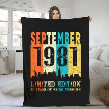 Discover made in September 1981 40th Birthday Fleece Blankets
