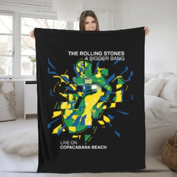 Discover Rolling Stones A Bigger Bang Bursting Tongue Logo Fleece Blankets