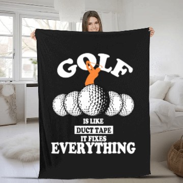 Discover Golf is like duct tape it fixes everything Fleece Blankets