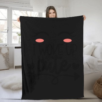 Discover I woke up cute Fleece Blankets