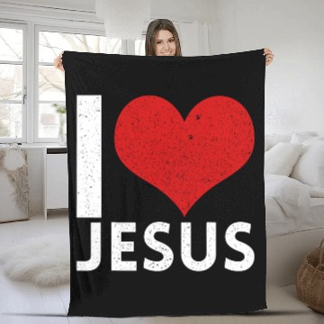 Discover I Love Jesus Fleece Blankets
