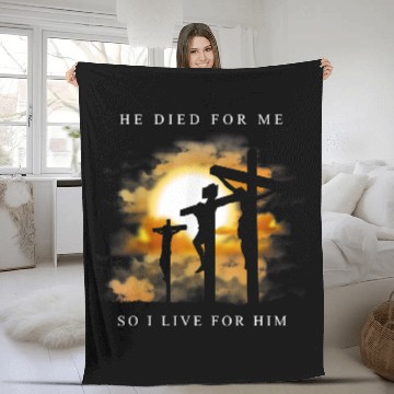 Discover Christian Bible Verse - Jesus Died For Me Fleece Blankets