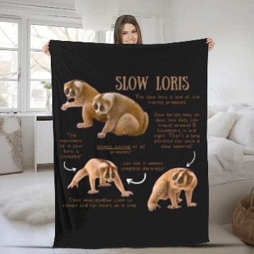 Discover Slow Loris - Animal Facts - Slow Loris - Fleece Blankets
