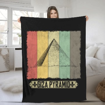 Discover Giza Pyramids Ancient Egyptian Architecture Fleece Blankets