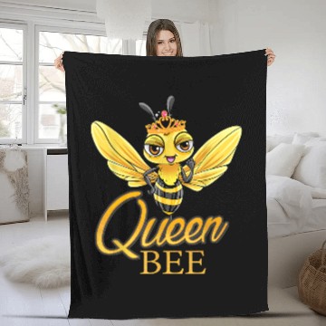 Discover Queen Bee Crown Cute Honey Bee Hive Gift Beekeeping Fleece Blankets