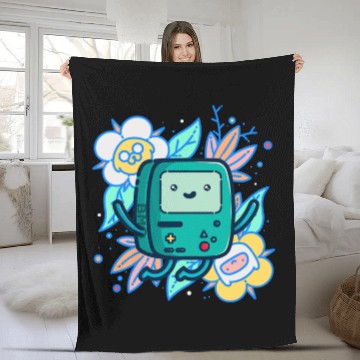 Discover Adventure Time - Super Cute BMO Fleece Blankets
