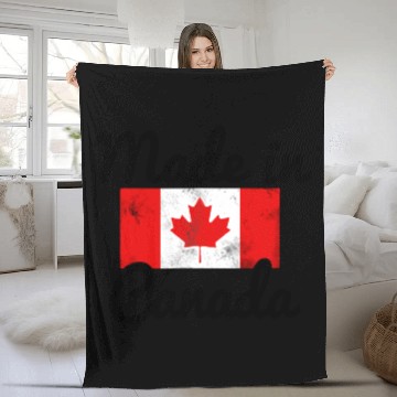Discover Canada Flag Fleece Blankets Vintage Made in Canada