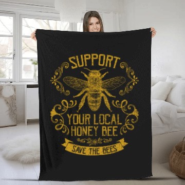 Discover Honey Bee Bee Keeper Design Fleece Blankets