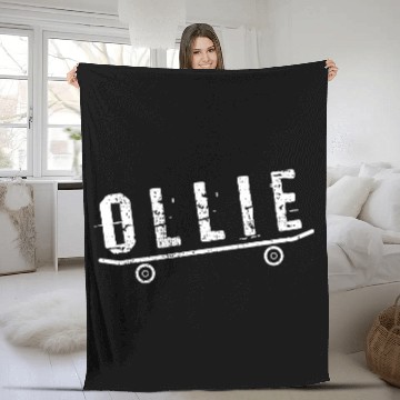 Discover Skateboarder Ollie Skateboard Fleece Blankets