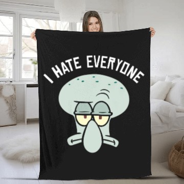 Discover SpongeBob SquarePants Squidward I Hate Everyone Fleece Blankets