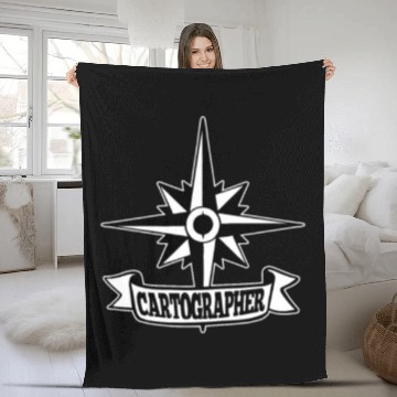 Discover Cartographer Cart North south east West Map Fleece Blankets