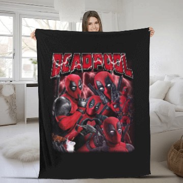 Discover Marvel Deadpool  Portrait Ryan Reynolds Funny Superhero Unisex Fleece Blankets