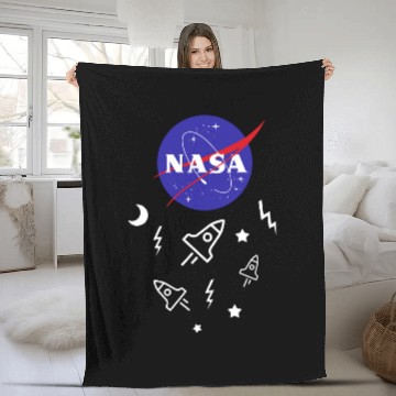 Discover NASA astronaut Space travel Fleece Blankets