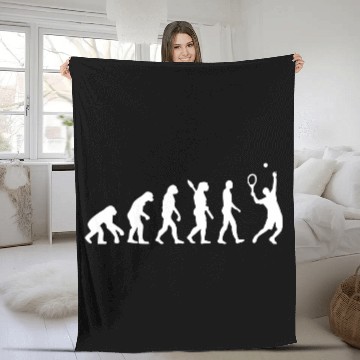 Discover Evolution Tennis player Fleece Blankets