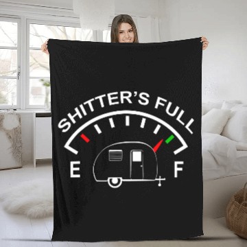 Discover Shitters Full Funny Camper RV Camping Fleece Blankets