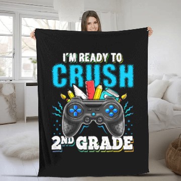 Discover I'm Ready to Crush 2nd Grade Back to School Video Game Boys Fleece Blankets