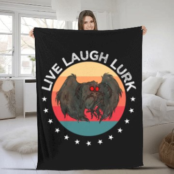 Discover Live Laugh Lurk | Mothman is Real Man Moth Legend Fleece Blankets