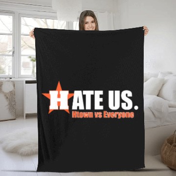 Discover Hate Us Htown vs Everyone Houston Baseball Supporter Fleece Blankets