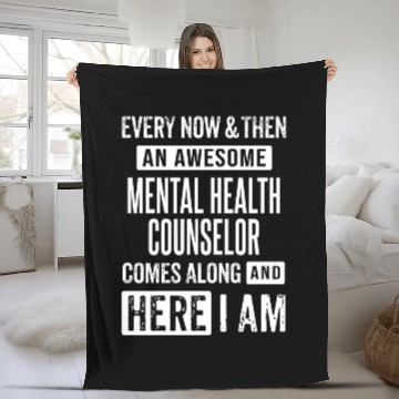 Discover Sarcastic Mental Health Counselor Therapist Saying Fleece Blankets