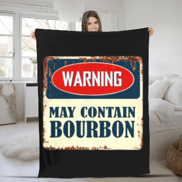 Discover Warning May Contain Bourbon Fleece Blankets
