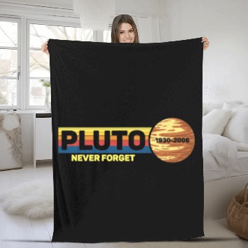 Discover Pluto Never Forget Science Space Retro Fleece Blankets