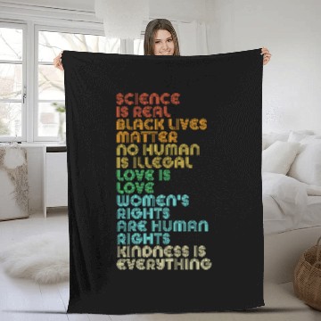 Discover Vintage Science Is Real Black Lives Matter Fleece Blankets