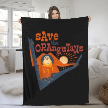 Discover Save the Orangutans Wildlife Conservation Fleece Blankets