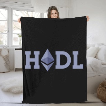 Discover Ethereum Logo Fleece Blankets Hodl ETH Coin Crypto Bitcoin Trader Gift