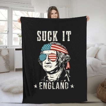 Discover Suck It England George Washington Fleece Blankets
