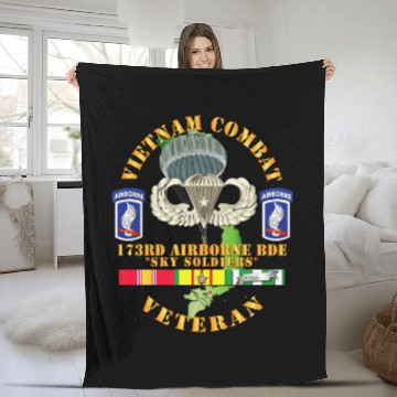 Discover Vietnam Combat Infantry Veteran 173rd Airborne Bde Fleece Blankets